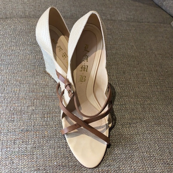 L.A.M.B. Gently Loved Open Toe Wedge Heel - Picture 2 of 9